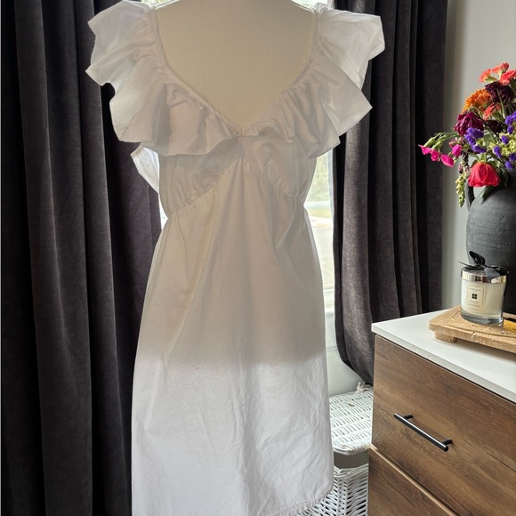 French Connection White Ruffle Dress - Picture 3 of 8